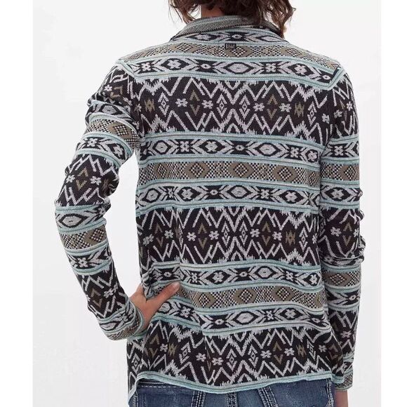 Billabong Womens Show Me Waves Cardigan Sweater Mint Multicolor Size Medium - Picture 2 of 9